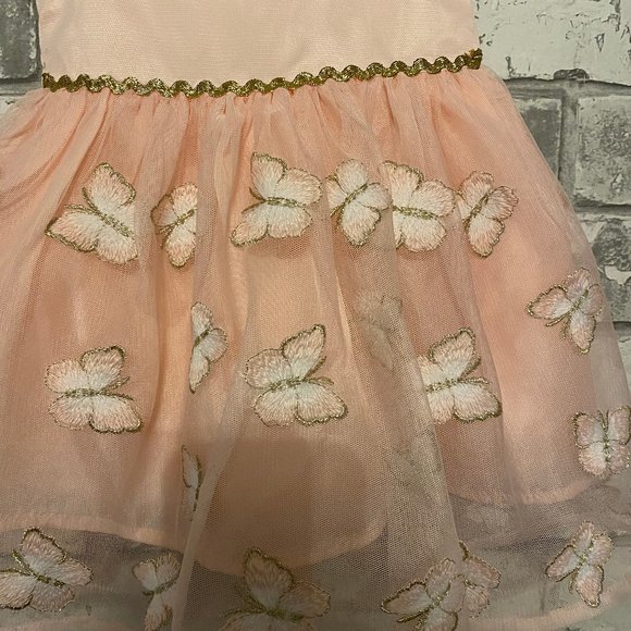 Baby Girl's Sleeveless Butterfly Dress 0-3 Months - Picture 3 of 5